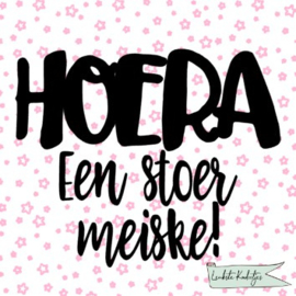 Sluitsticker op rol 50X50mm Baby Hoera een stoer V/M