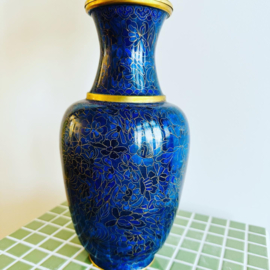 Blauwe cloisonné