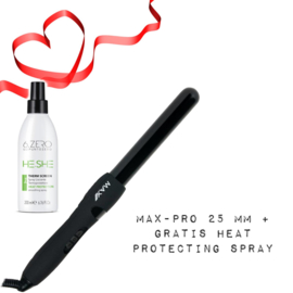 Max Pro Twist 25 mm met 6.Zero Heat Protection Spray 200 ml