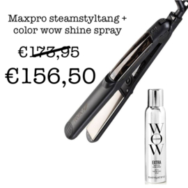 Stoomstijltang Max Pro STEAM+ met Color Wow Shine Spray 162 ml