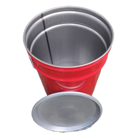 Open top 60 liter drum conical Red