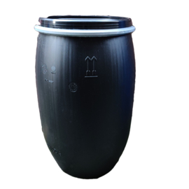Open top 120 liter drum black