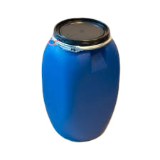 Open top 60 liter drum flat blue