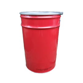 Open top 60 liter drum conical Red