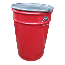 Open top 60 liter drum conical Red