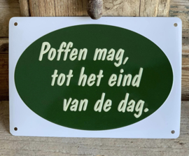 Blikken bord Poffen mag