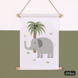 Textielposter Safaridieren kids  |  Olifant