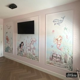 Behang  |  Mermaids watercolor