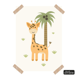 Poster Safaridieren kids  |  Giraf