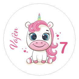 Unicorn baby, A4 vel 24 sluitstickers - ⌀ 4 cm