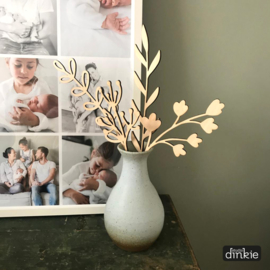 Houten decoratie bloem  |  nr. 8