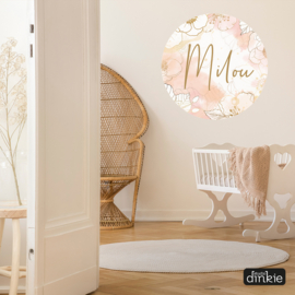Muurcirkel met naam | Pink blush
