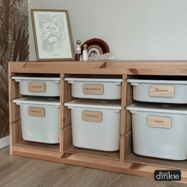 Labels opbergkast/lades eigen teksten