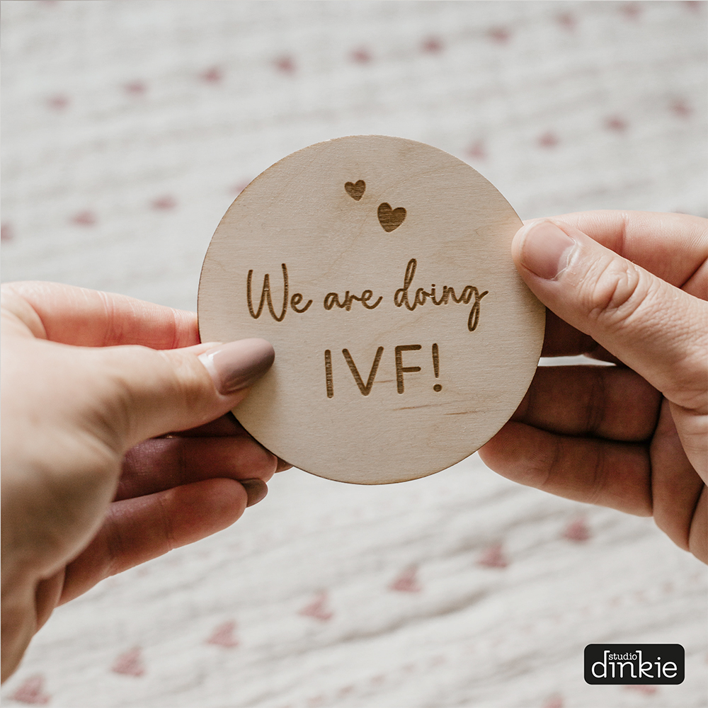 Houten mijlpaal rondjes IVF traject