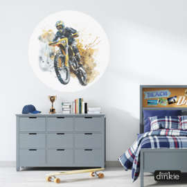Muurcirkel Motorcross watercolor