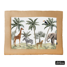 Boxkleed Jungle getekend | wafelstof camel