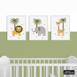 Poster Safaridieren kids  |  Leeuw