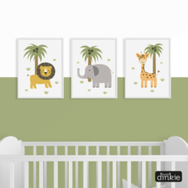 Poster Safaridieren kids  |  Olifant