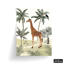 Poster Jungle getekend  |  Giraf