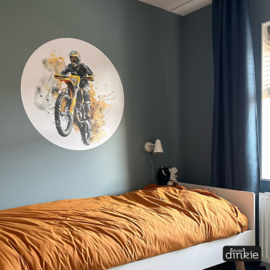 Muurcirkel Motorcross watercolor