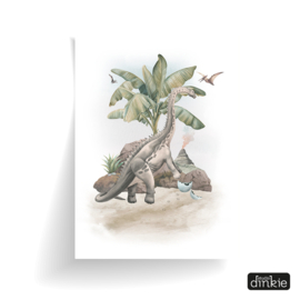 Poster Dino Watercolor  |  Diplodocus