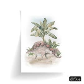 Poster Dino Watercolor  |  Stegosaurus