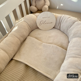 Babynestje velours / wafel beige