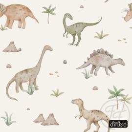 Hoeslaken | Dinosaurs Cream