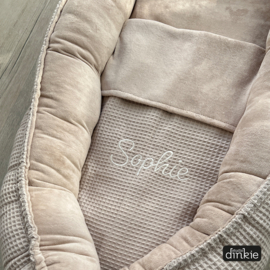 Babynestje velours / wafel beige