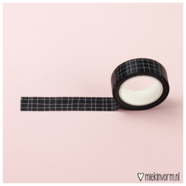 Washi tape  |    Zwart met wit grid