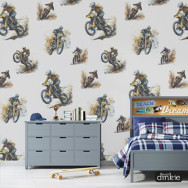 Behang  |  Motorcross watercolor