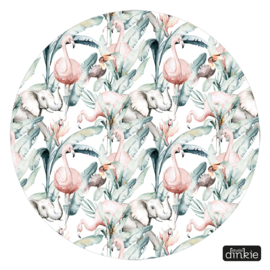 Muurcirkel Jungle Tropic Flamingo