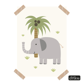 Poster Safaridieren kids  |  Olifant