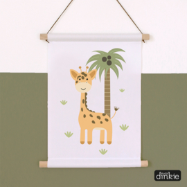 Textielposter Safaridieren kids  |  Giraf
