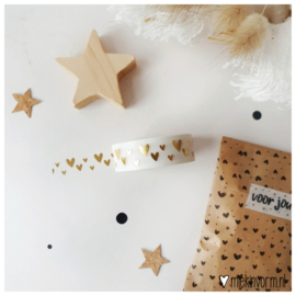 Washi tape  |  Hartjes goud