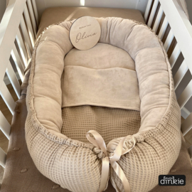 Babynestje velours / wafel beige