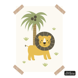 Poster Safaridieren kids  |  Leeuw