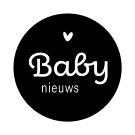 Baby nieuws, A4 vel 24 sluitstickers - ⌀ 4 cm