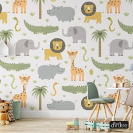 Behang Safaridieren kids