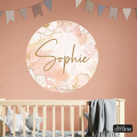 Muurcirkel met naam | Pink blush