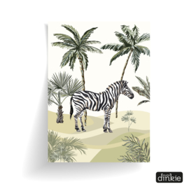 Poster Jungle getekend  |  Zebra