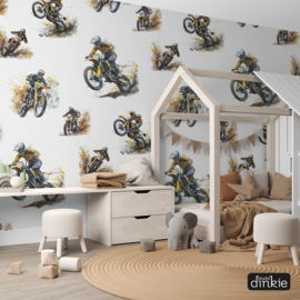 Behang  |  Motorcross watercolor