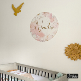 Muurcirkel met naam | Pink blush
