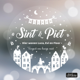 Raamsticker Welkom Sint & Piet