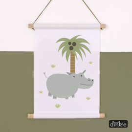 Textielposter Safaridieren kids  |  Nijlpaard