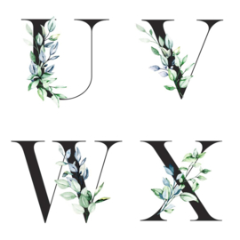 Letter kussen Black Leaves