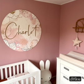 Muurcirkel met naam | Pink blush
