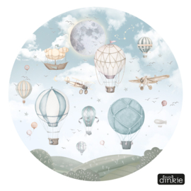 Muurcirkel Luchtballonnen en vliegtuigen