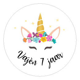 Unicorn, A4 vel 24 sluitstickers - ⌀ 4 cm