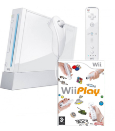 Wii console wit + wii play